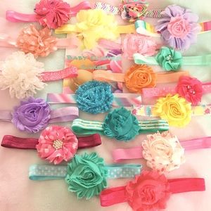 Newborn baby girl headband set